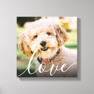 Lienzo Moderno memorial de foto de mascota de amor con le