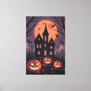 Lienzo Moderno Minimalista Plano Halloween Espeluznante