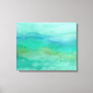 Lienzo Moderno Resumen Azul Turquesa acuarela