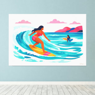 Lienzo Moderno surf tropical retro 02