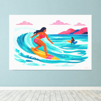 Lienzo Moderno surf tropical retro 02