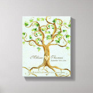 Lienzo Moderno Swirl Tree Roots Leaf Antique Parchment