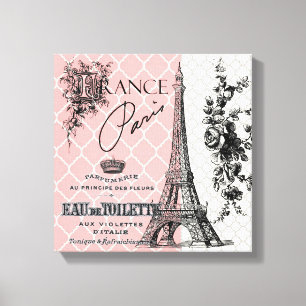 Lienzo Moderno Vintage Paris Eiffel Tower de tela estirad