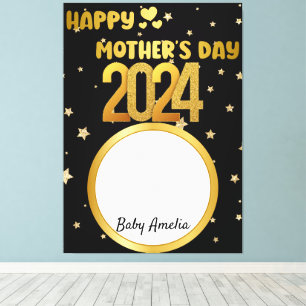 Lienzo Moderno y adorable Golden Happy Mother's Day Photo