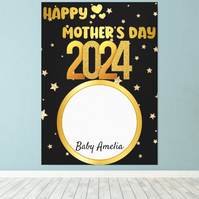 Lienzo Moderno y adorable Golden Happy Mother's Day Photo (Insitu (piso de madera))