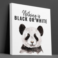 Moderno Y Gracioso Panda Blanco Y Negro Con Cita