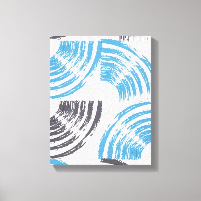 Lienzo Modernos, geniales, de moda, azulados trazos abstr (Anverso)