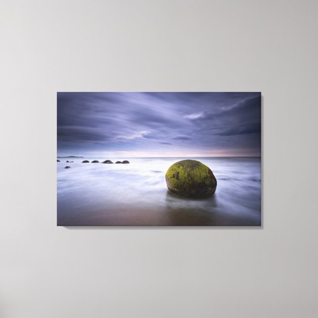 Lienzo Moeraki Boulders Sunrise Seascape (Anverso)