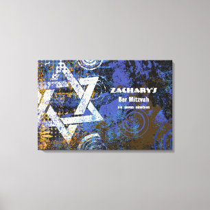 Lienzo Mogen David Star Bar Mitzvah Rótulo A Bordo
