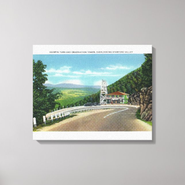 Lienzo Mohawk Trail Hairpin Turn & Observation Tower (Anverso)