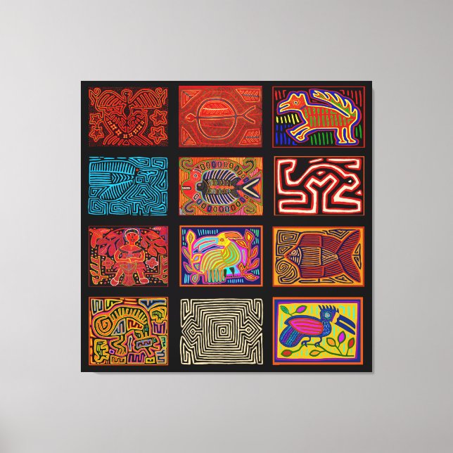 Lienzo Mola Collage Indio Kuna (Anverso)