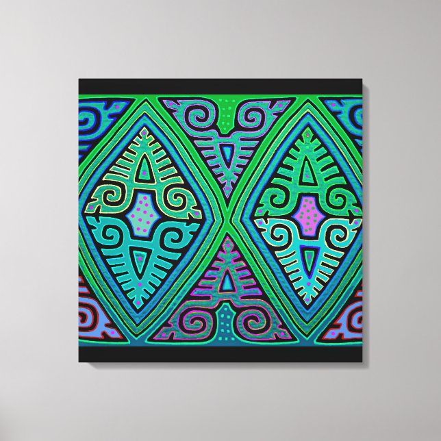 Lienzo Mola de diamante indio Kuna (Anverso)