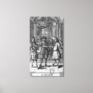 Lienzo Moliere como Harpagon, ilustracion del