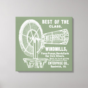 LIENZO MOLINO DE VIENTO 1889 DE LA EMPRESA DE ILLINOIS