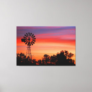 Lienzo Molino de viento asombroso colorido de la salida