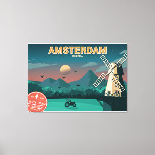 Lienzo Molino de viento de Amsterdam