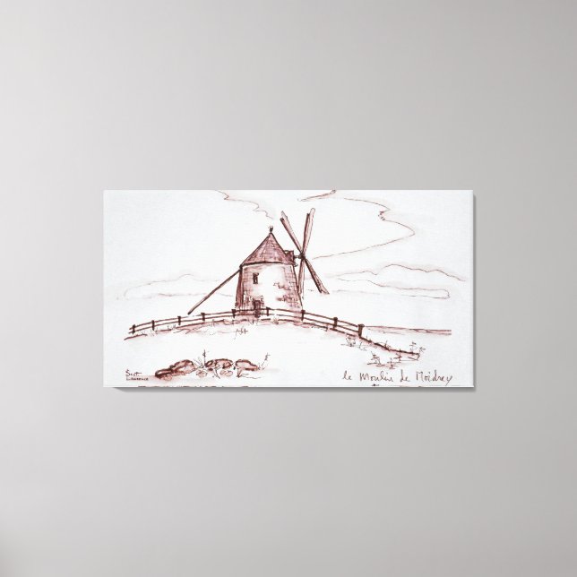 Lienzo Molino de viento de Le Moulin de Moidrey | Pontors (Anverso)