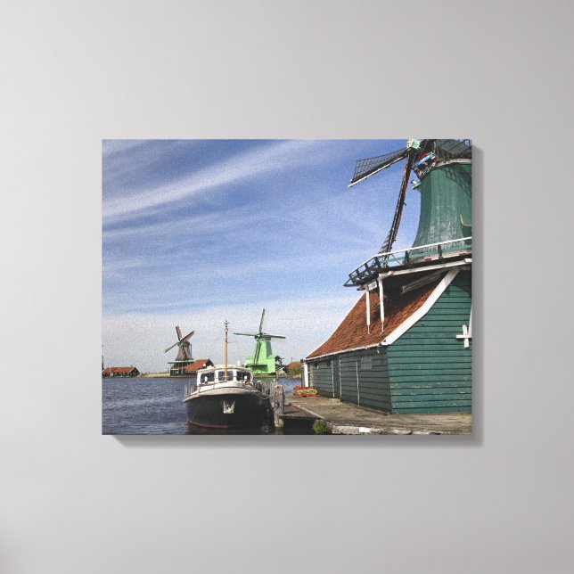 Lienzo Molino de viento, Zaanse Schans, Holanda, Países B (Anverso)