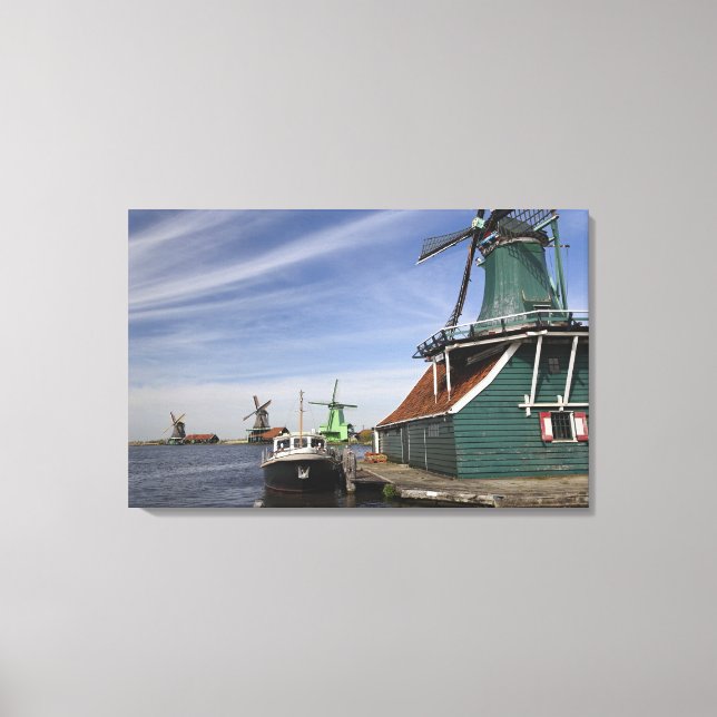 Lienzo Molino de viento, Zaanse Schans, Holanda, Países B (Anverso)