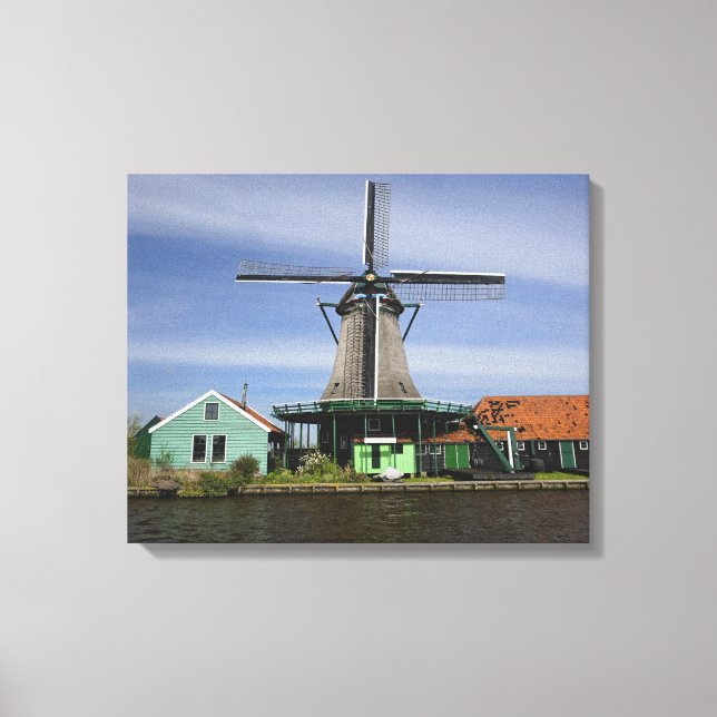 Lienzo Molino de viento, Zaanse Schans, Holanda, Países B (Anverso)