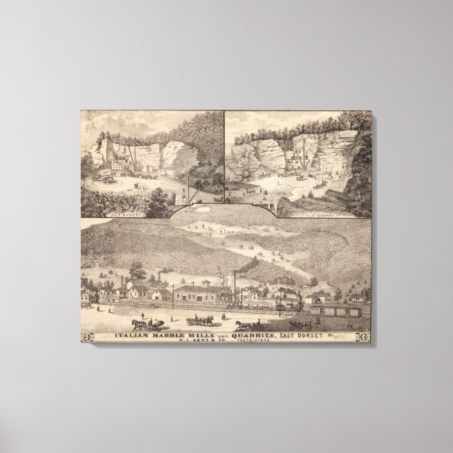 Lienzo Molinos de mármol y canteras italianas (Anverso)