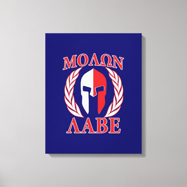 Lienzo Molon Labe Spartan Armor Laureando la Marina Azul (Anverso)