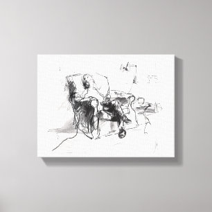 Lienzo Momento de Música Acogedora – Boceto Vintage de Re