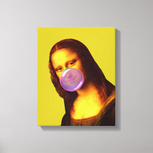 Lienzo Mona Lisa Chicle Bubble