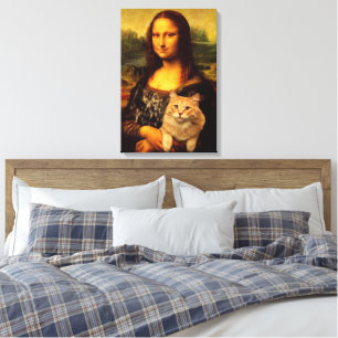 Lienzo Mona Lisa con su gato Amantes de mascotas (piel de