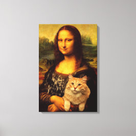Lienzo Mona Lisa con su gato Amantes de mascotas (piel de
