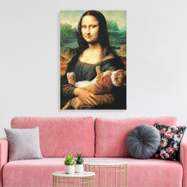 Lienzo Mona Lisa con su gato Leonardo da Vinci