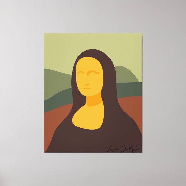 Lienzo Mona Lisa Face Pintura de tela da Vinci (Anverso)