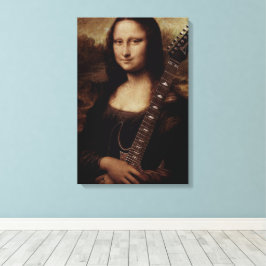 Lienzo Mona Lisa sosteniendo un amor a la guitarra (guita