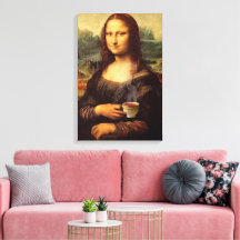 Mona Lisa sosteniendo un té caliente Leonardo da V