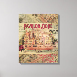 Lienzo Mónaco Fancy Vintage Riviera Francesa Francia