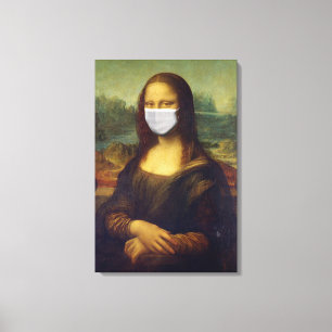 Lienzo Monalisa Divertida Lleva Máscara Facial de Coronav
