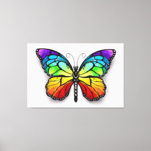 Lienzo Monarca de mariposa arco iris