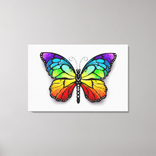 Lienzo Monarca de mariposa arco iris
