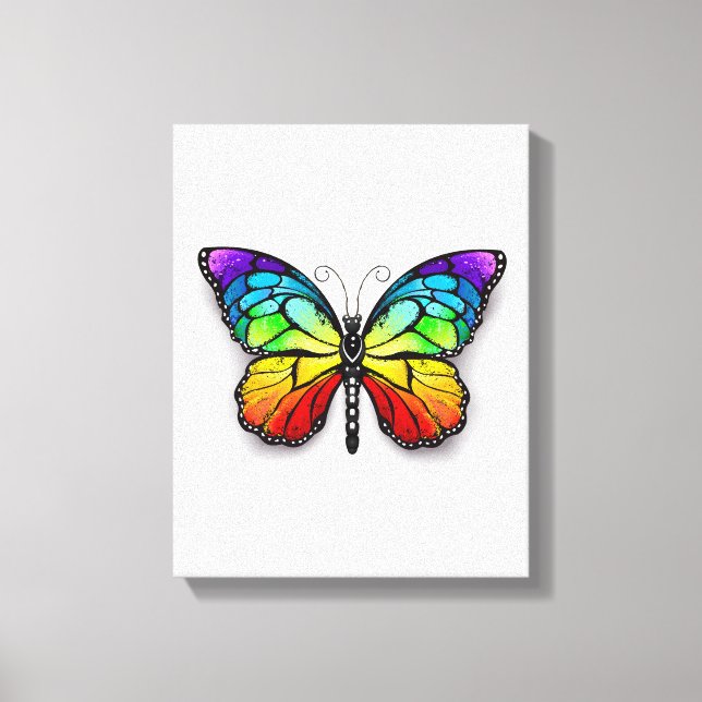 Lienzo Monarca de mariposa arcoiris (Anverso)
