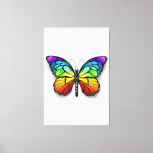 Lienzo Monarca de mariposa arcoiris