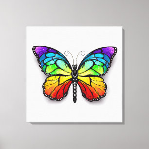 Lienzo Monarca de mariposa arcoiris
