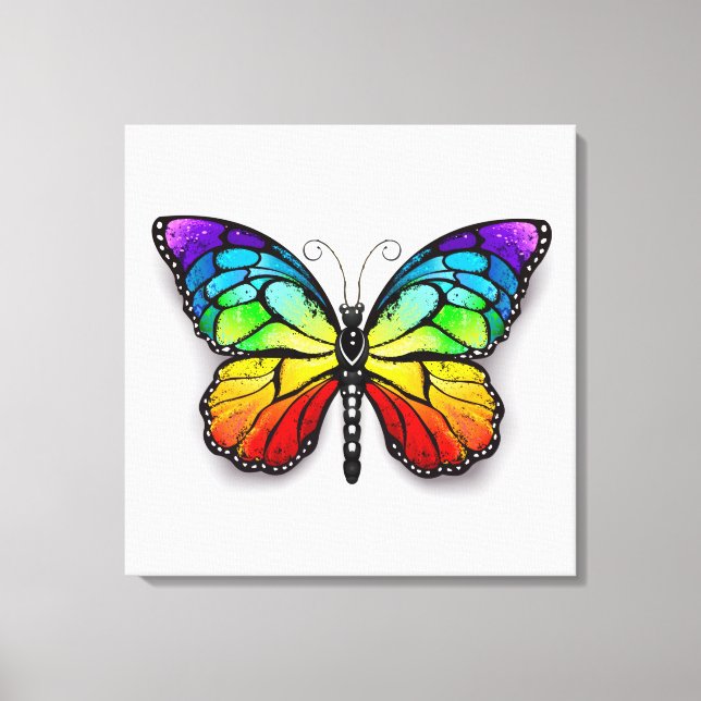 Lienzo Monarca de mariposa arcoiris (Anverso)