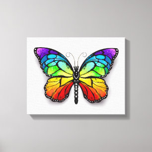 Lienzo Monarca de mariposa arcoiris