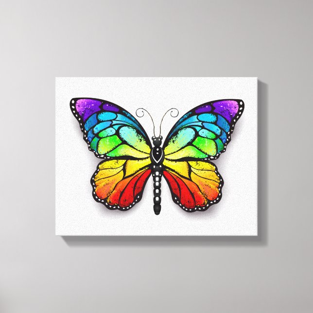 Lienzo Monarca de mariposa arcoiris (Anverso)