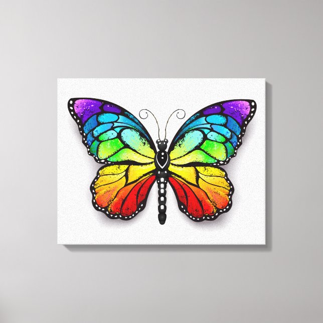 Lienzo Monarca de mariposa arcoiris (Anverso)