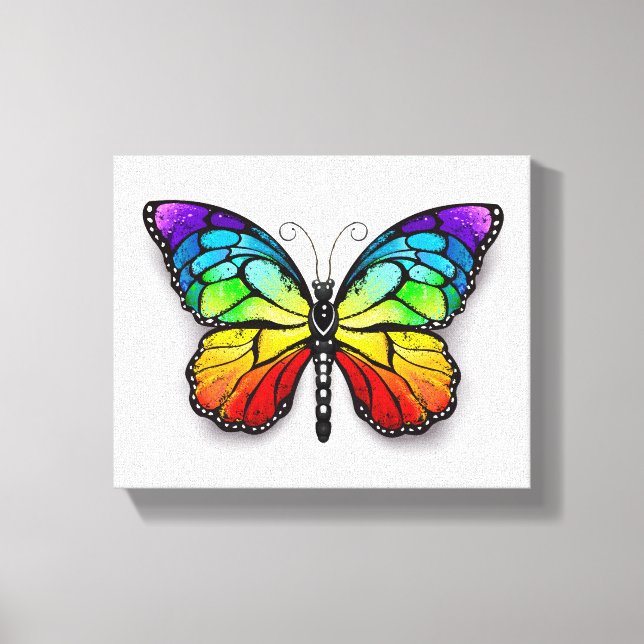 Lienzo Monarca de mariposa arcoiris (Anverso)