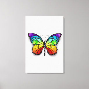 Lienzo Monarca de mariposa arcoiris