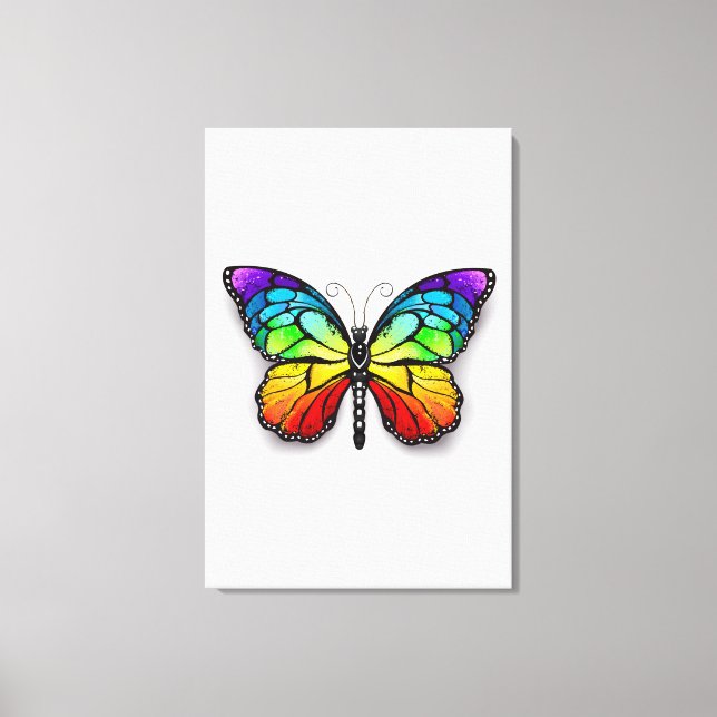 Lienzo Monarca de mariposa arcoiris (Anverso)