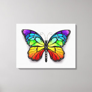 Lienzo Monarca de mariposa arcoiris