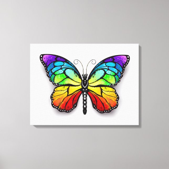 Lienzo Monarca de mariposa arcoiris (Anverso)
